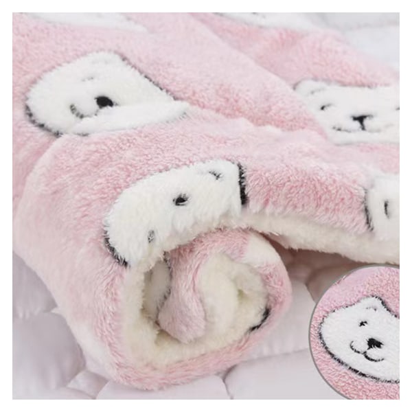 Paksu Lemmikkisänky Matto Pehmeä Mukava Lemmikin Flanellipeitto Talvella Lämmittävä Lemmikkityyny Pinkki Karhun Pää Pink Bear Head No. 4