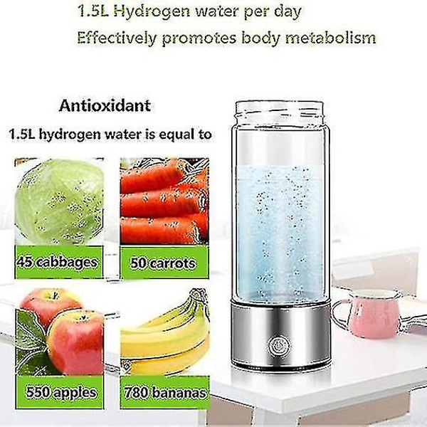 Vattenflaska med vätegenerator, äkta molekylärt väterikt vatten