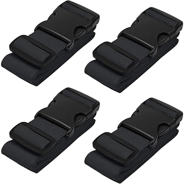 4-pack Bagageremmar för Resväskor - Resebälten Tillbehör Multiduty Black