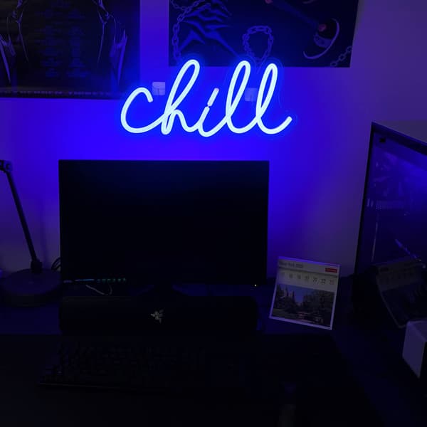 Chill Lyseblå LED Neonskilt Vegglampe for Romdekorasjon