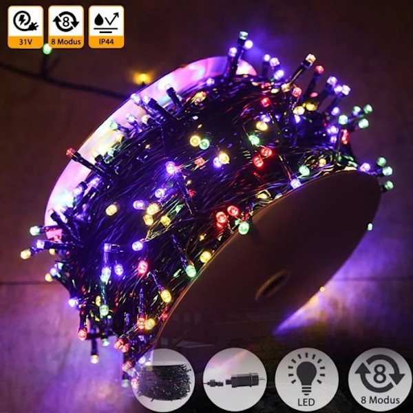 100M LED Lyslenke for Utendørs, Jul med 8 Moduser, IP44 Vanntett G...