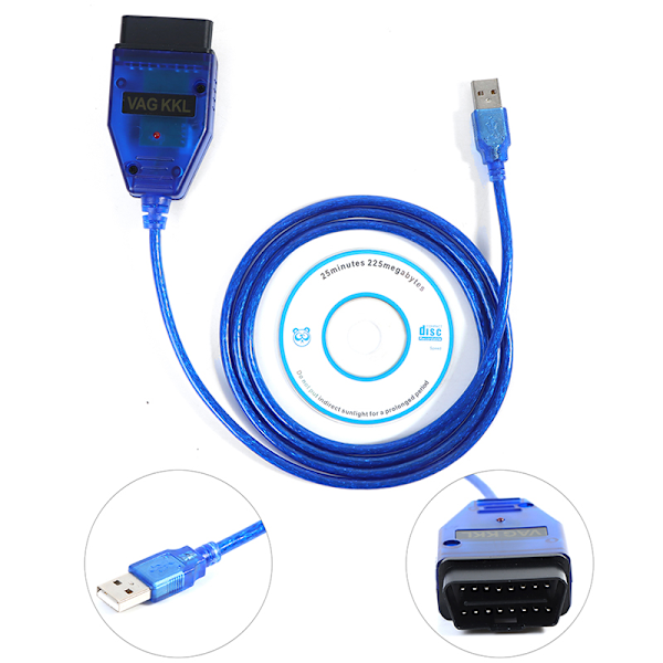 VAG-COM 409 Com Vag 409.1 Kkl USB Diagnostiikkakaapeli Skanneri Inte Sininen Blue Onesize