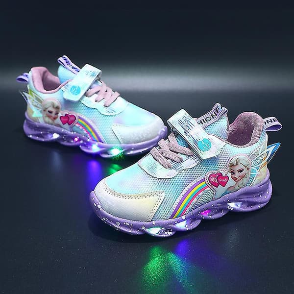 Barnas LED-lyssko joggesko blinkende barn jenter lysende trenere størrelse 25