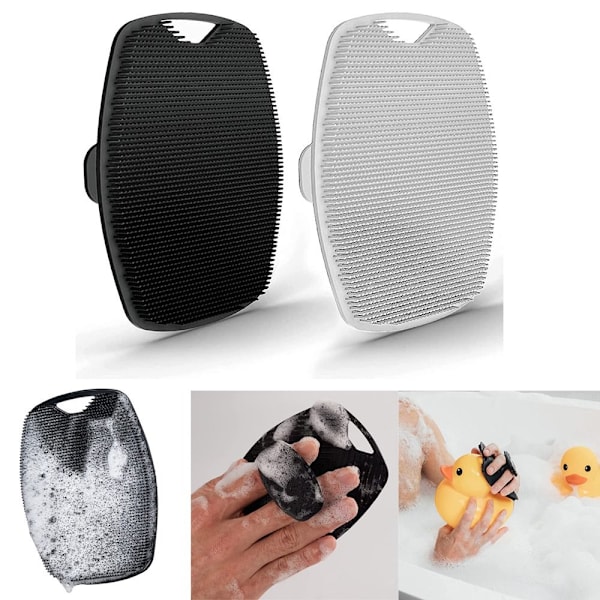 Silikon Kroppsskrubb Duschskrubb GRÅ GRÅ Grey