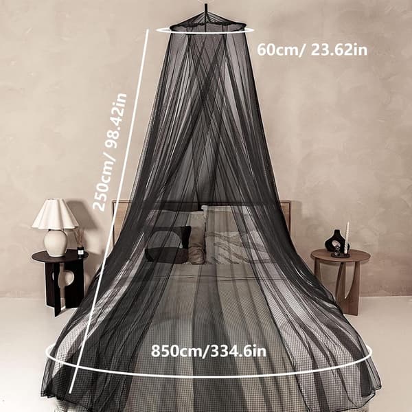 Mosquito Net - Dome Mosquito Net - Bed Net - Double Bed Mosquito Net - Easy to Assemble - 60*250*850cm - Black