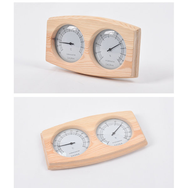 Digital Termometer och Hygrometer, 2 i 1 Trä Hygrometer Bastu Dubbel Urtavla Te...