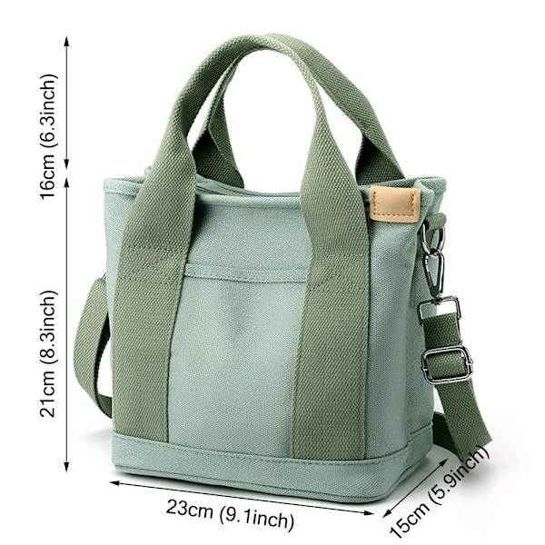 Canvas Tote Taske Multi-lomme GRØN - spot salg[GP] Green