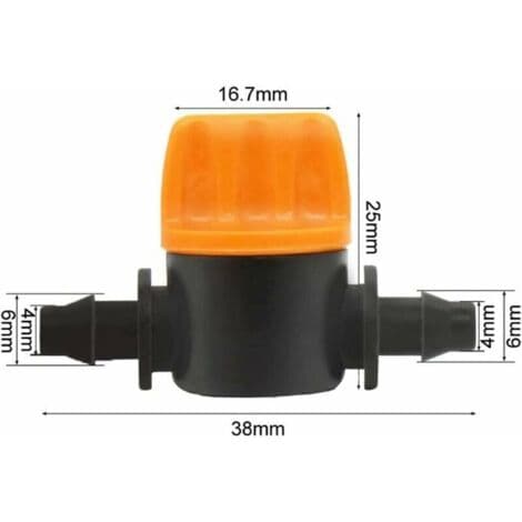 20-pack Micro 4mm Barbed Garden Irrigation Hose Water Flow Control Valve Drip Irrigation System Garden Hose Connector Accessories