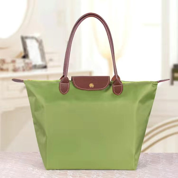 Ny Longchamp Le Pliage Green Tote Bag för Kvinnor grön M