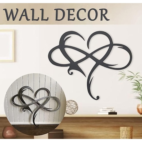 \"Väggdekorationer Hjärta Metall Väggkonst, Forever And Love Form Infinity Symbol G...