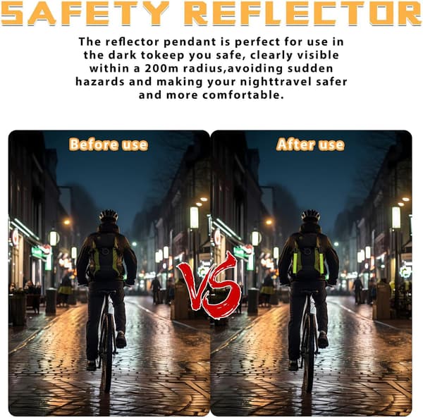 6 st reflexnyckelringar, reflexer för barnkläder, reflekterande hänge för ryggsäck, cykling, vandring, löpning