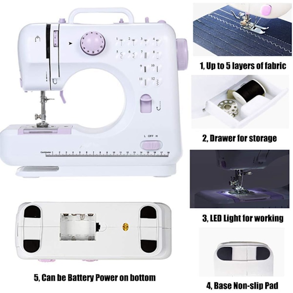 Multifunktionel elektrisk overlock- og låssymaskine - 1 stk
