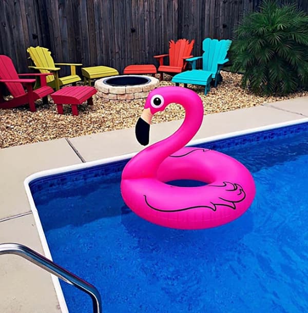 Flamingo oppustelig badering, 120 cm luftmadras pool float