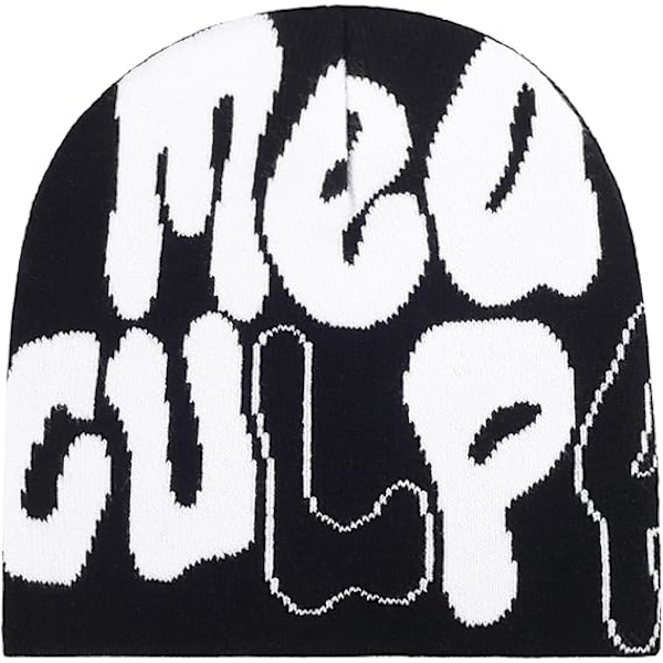 #Beanie-pipo naisille Y2K Neulekallo-pipo MEA Culpa Beanie Talviosa pipo Slouchy#