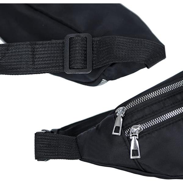 Svart Sport Oxford Cloth Fanny Pack Vanntett Midjeveske Justerbar Treningsveske For Utendørs Sport Trening