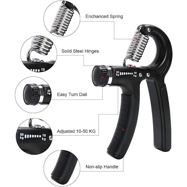 Håndtrener, Håndgrepsstrening, Justerbar Grepsstyrketrener Underarms Trener Enhet red