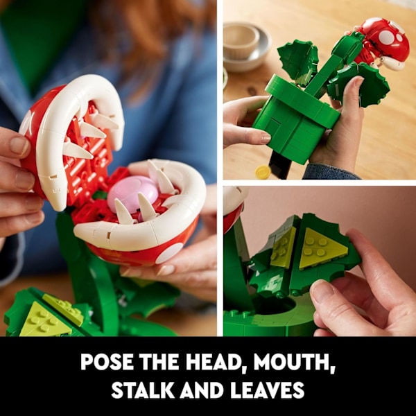 Super Mario Piranha Plant Byggklossar Set för Vuxna och Tonåringar, Samlarobjekt, Perfekt Present för Spelare och Mario-fans[GPA]