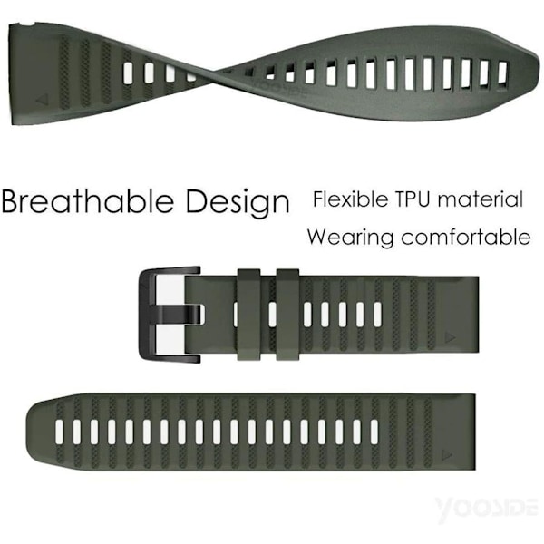 Garmin Fenix armband silikon Armégrön