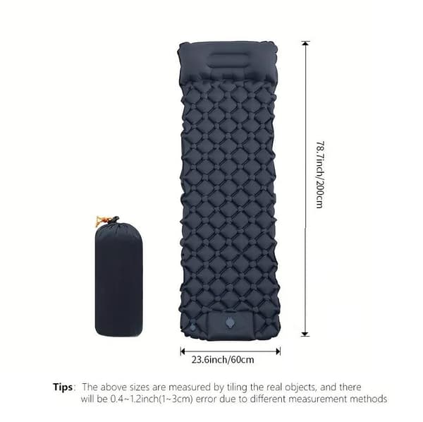 Luftmadras Ultralet oppustelig luftmadras til camping indbygget pumpe Sort Sort Black SVART