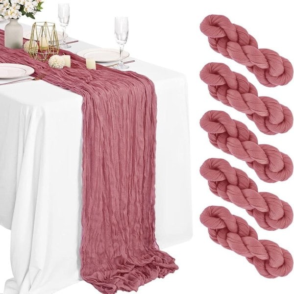 1:a Osteklede Bordløper Gaze Bordløper LYSEGRØNN Dark Pink