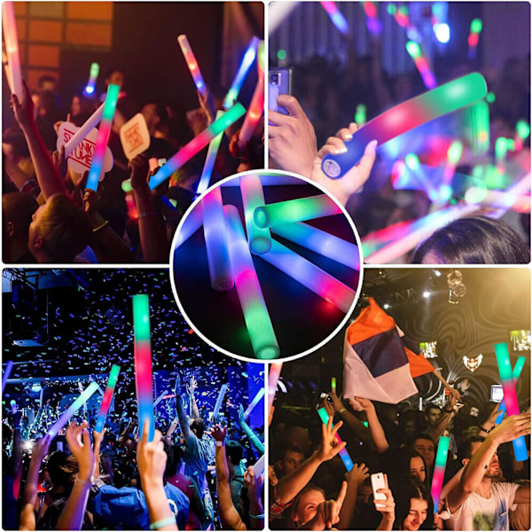 50 Färgglada LED Glow Sticks för Konserter & Klubbar - Färgskiftande Ljusstavar 50pcs