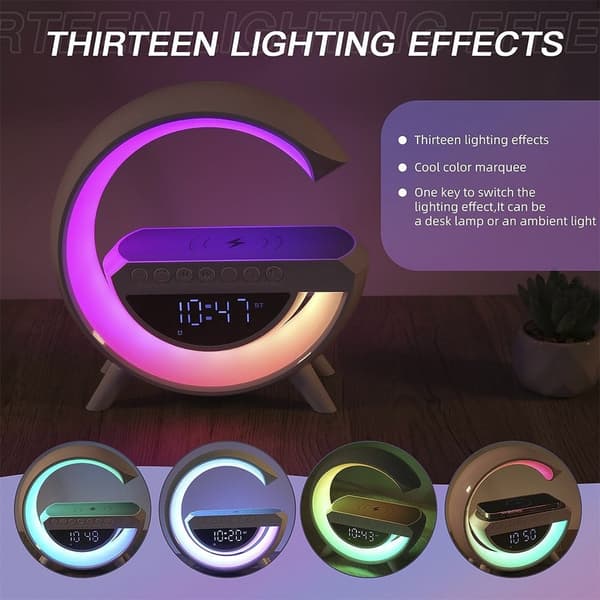 Trådløs RGB Lampeoplader Bluetooth Højttaler G-Light