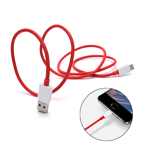 Rød Dash Charge Hurtiglader Data Type-C USB-kabel