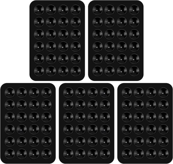 5-pack Silikon Sugpropp Telefonhållare, Multifunktionell Bilhållare med Mini Sugplatta för Mobilskal [GPA] Black