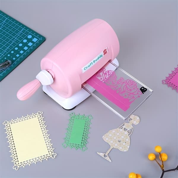 Craft Buddy Manuel Stanse- og Prægemaskine til Scrapbooking Pink