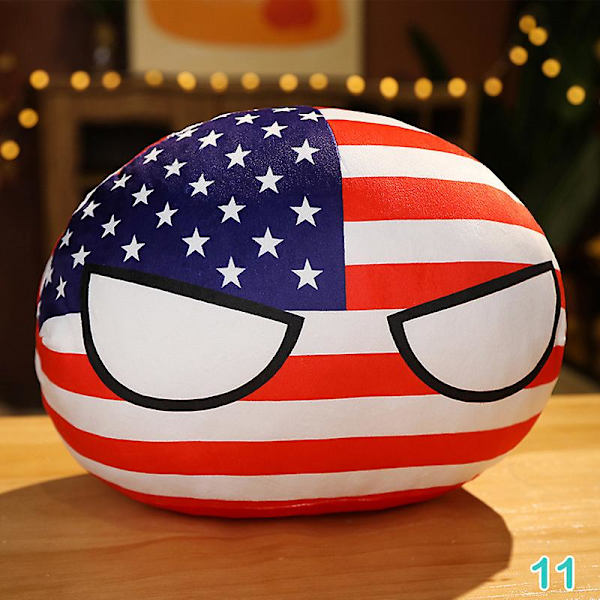 10cm Landboll Plyschleksak Polenboll Hängande Countryball Fylld Barn Dock DB U.S.A