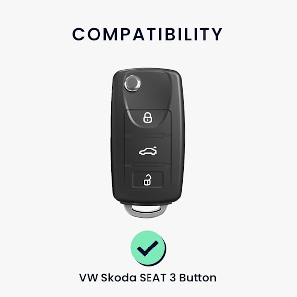 Sort Rød Bilnøgle Cover Kompatibelt med VW Skoda Seat 3-Knaps Ca[CH] G