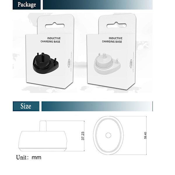 USB-laddare för Braun Oral-B Tandborste VIT white