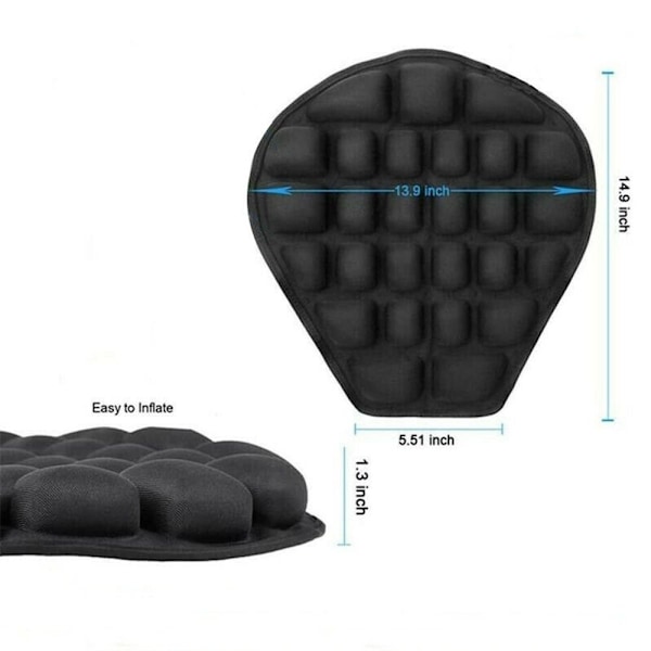 Motorcykelsits Gel Sittdyna Motorcykel Kudde Pad Svart black