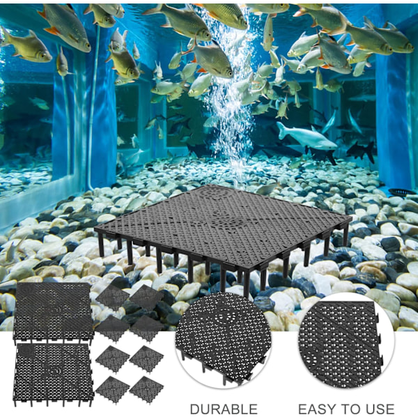 Bundfilter til akvarium - Under Gravel Filter Plate 15x15cm - Isolerende skillevæg til akvarium, let at samle og installere