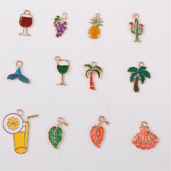 30 Wine Glass Markers with Stem Markings for Drink Identification, Beach Theme