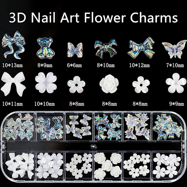 Akryl Fjäril Blomma Björn Nagelkonst Hänge Smyckestillverkning, Multiformad Pärla Strass Guld Metall Applikation Smyckestillbehör