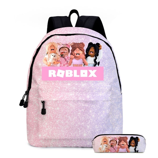 Uusi oppilaan koulukassu uusi piirretty roblox-peli alakoulun ja yläkoulun koulukassu lasten reppu -D4ROBLOX vaaleanpunainen