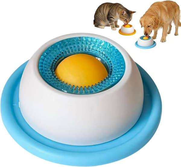 Interaktiv hund- och kattleksak & långsam matningsboll Blue (Dog)
