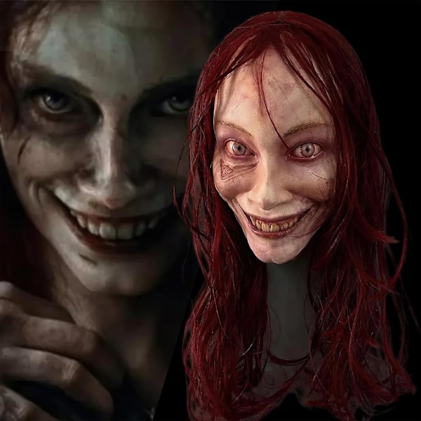 Movehii Halloween Latexmaske, realistiske skræmmende Halloween kostumetilbehør til Halloween Party Carnival Cosplay rekvisitter
