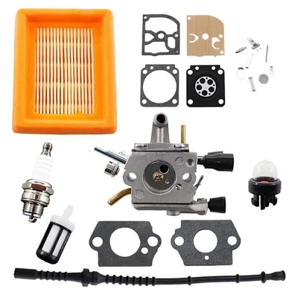 Forgasser med drivstoffilter drivstoffledning luftfilter kompatibel med Stihl FS120 FS200 FS250 FS300 FS350 FS400 FS450 FS480