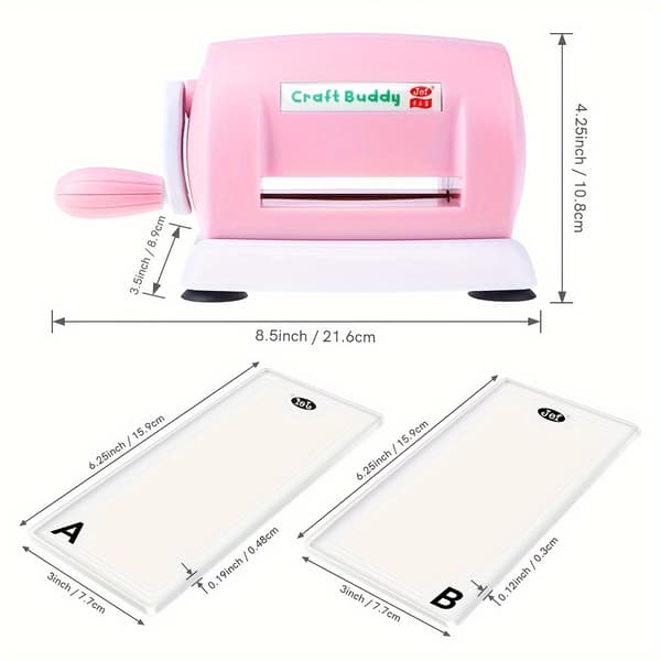 Craft Buddy Manuell Stanse- og Pregemaskin for Scrapbooking Pink