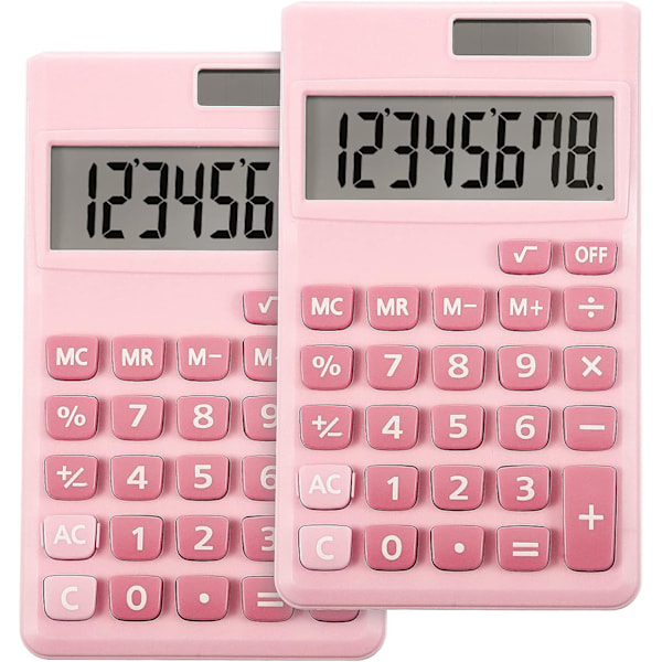 2 Stykker Basis Standard Lommeregner Mini Digital Bordregner