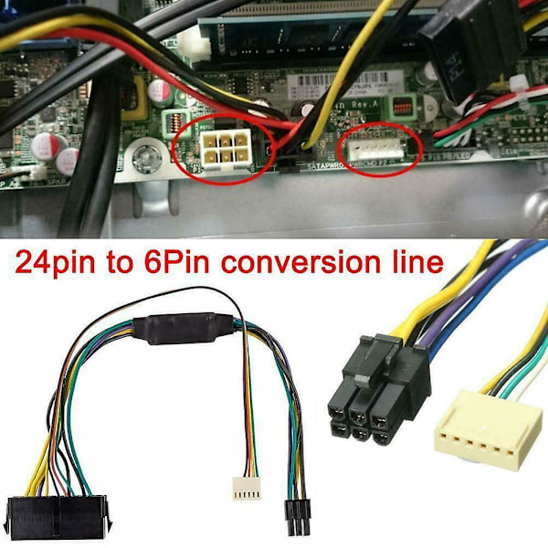 Virtajohto 24pin - 6pin HP Elite 800g1 8300 8200 -malleille