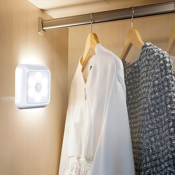 LED Bevægelsessensorlamper Batteridrevne Udendørs Indendørs Væglampe til Trappe Skab Gang Warm Light 4pcs