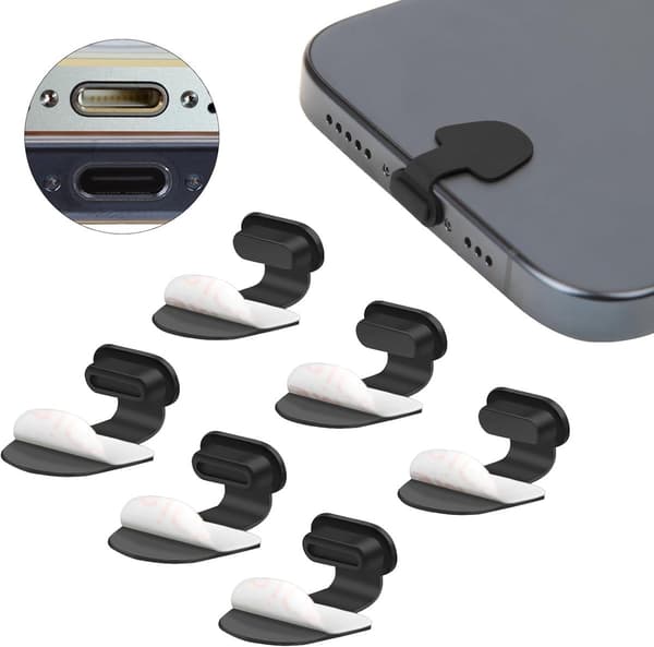 USB-C Port Dustproof Plug - Pack of 6 - Includes 3 USB Type C Dust Covers and 3 iPhone Charging Port Protective Covers - Silicone Dust Plug