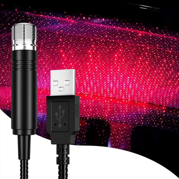 USB Powered Red Flashlight for Car, Home, Bedroom, Red, One Size