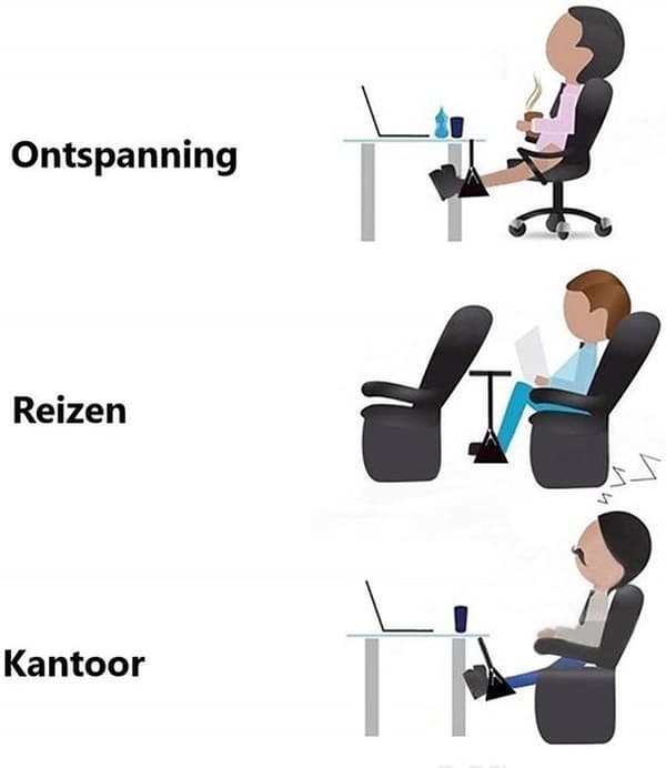 Resefotstödshängmatta – Justerbart portabelt fotstöd för flygresor, kontor och hem