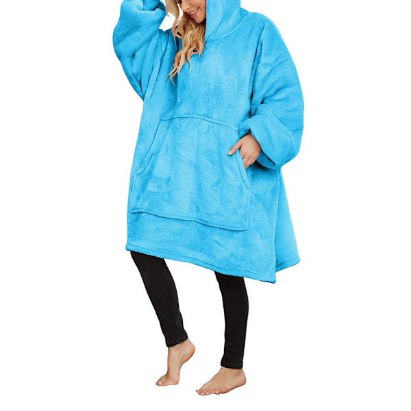 Sherpa Hettegenser Filt, Plysj Pullover Filt med Hette, Oversized Dame...