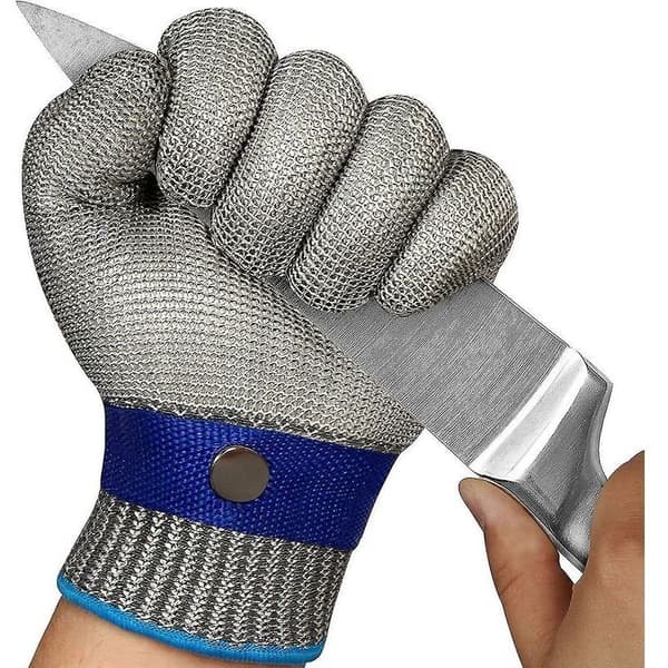 Cut Resistant Gloves Level 9 Stainless Steel Wire Mesh Cut Gloves (XL), by DEBUNS