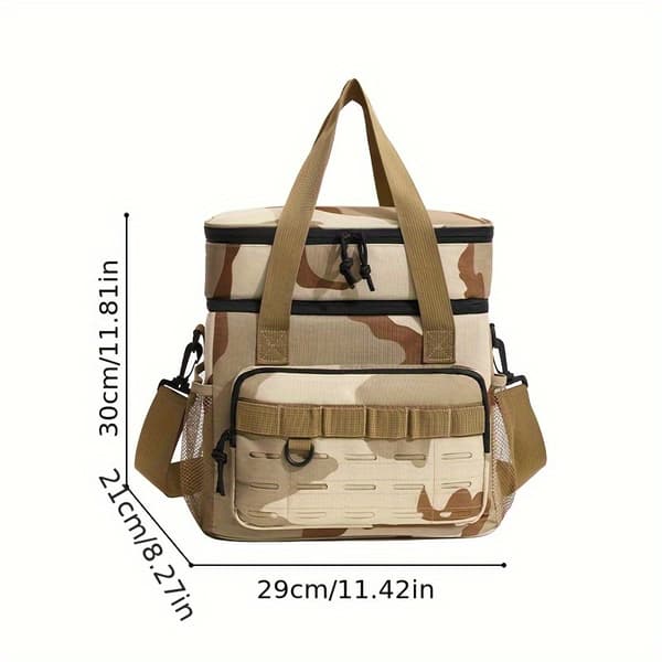 Isolert matpose med justerbar stropp, 7L kapasitet for camping og reise 【Svart】